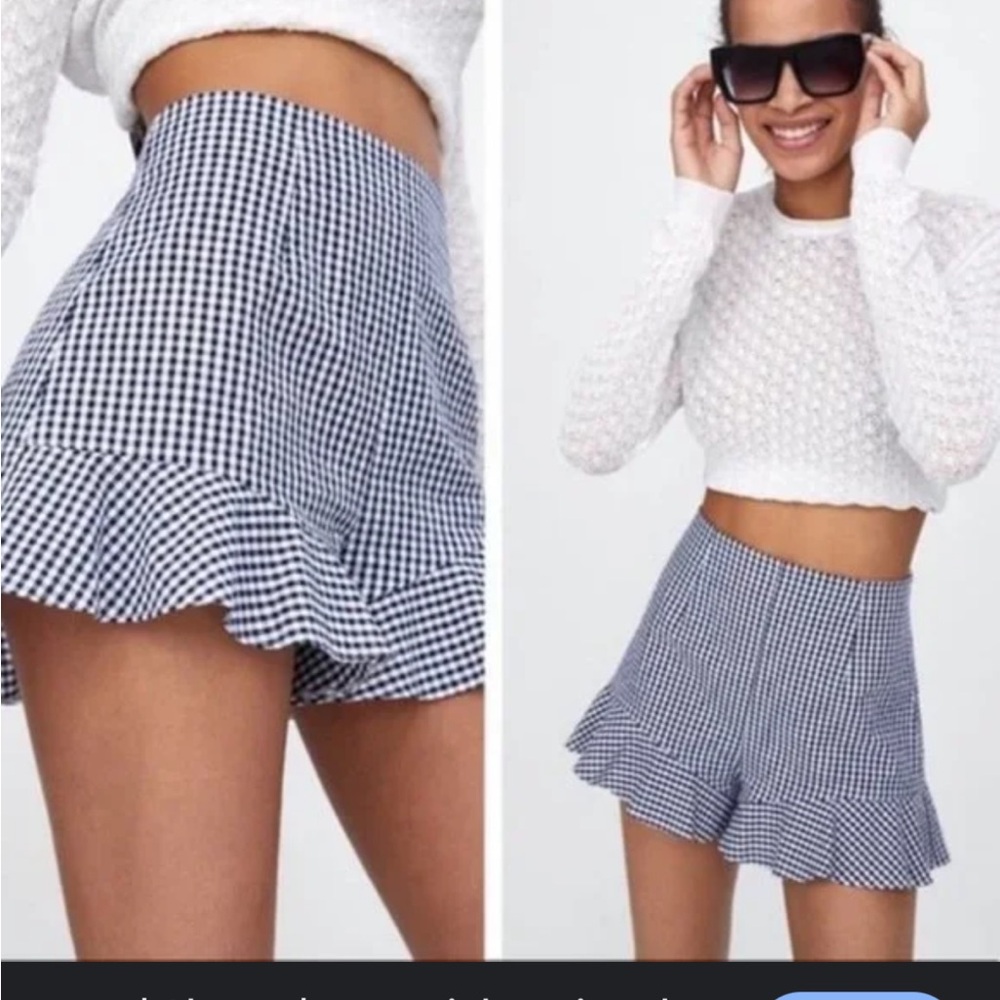 Zara Gingham Shorts